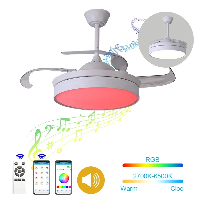 new model speaker abanico fan light RGB color ceiling with 220v 42
