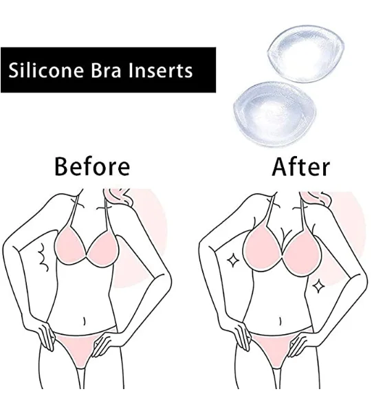 Durable Shape Clear And Skin Silicon Thick Bra Pad Reusable Bra Inserted Breast Lift Pad Push Up Big Breast For Sexy Women