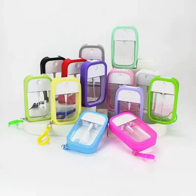 Pocket Card Type Square Hand Sanitizer Flat Credit Card Shape Keychain Perfume Spray Plastic Bottle