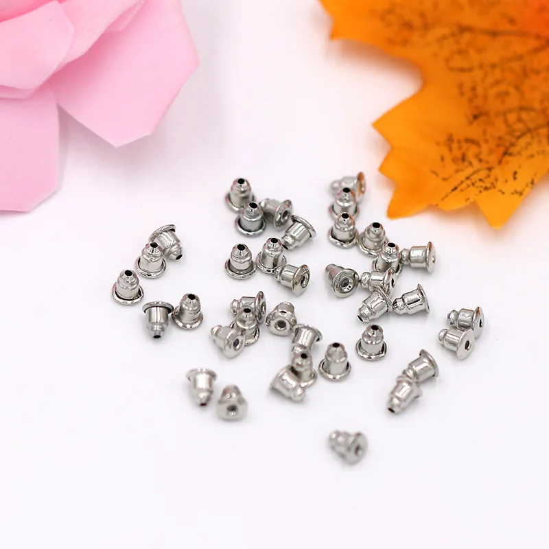 200pcs/lot Earring Studs Backs Rose gold Stopper Bullet Safe Metal  Earring Backs Stoppers Ear