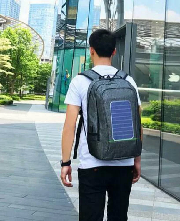 Large capacity usb charging solar backpack custom logo smart backpacks with solar panel wholesale solar rucksack