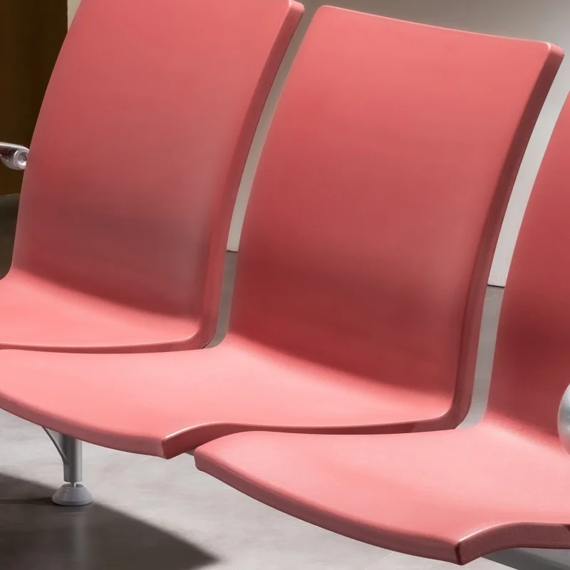 Factory customizable polyurethane (PU) waiting chair, super load-bearing aluminum alloy hands and feet 2-seater airport chair.