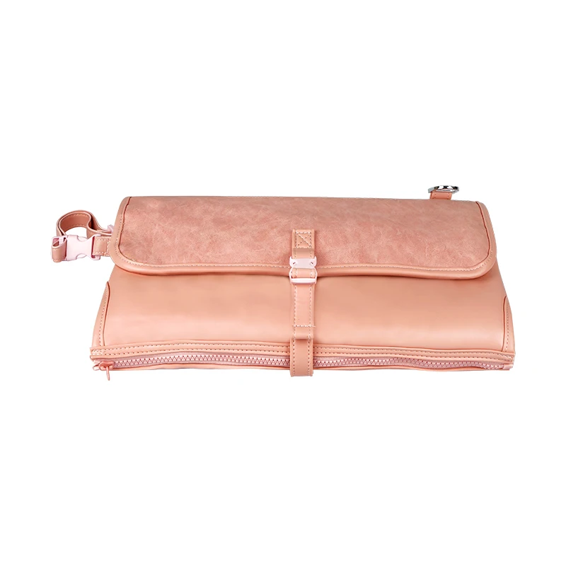High Quality Custom Portable PU Leather Baby Diaper Changing Pad Mat