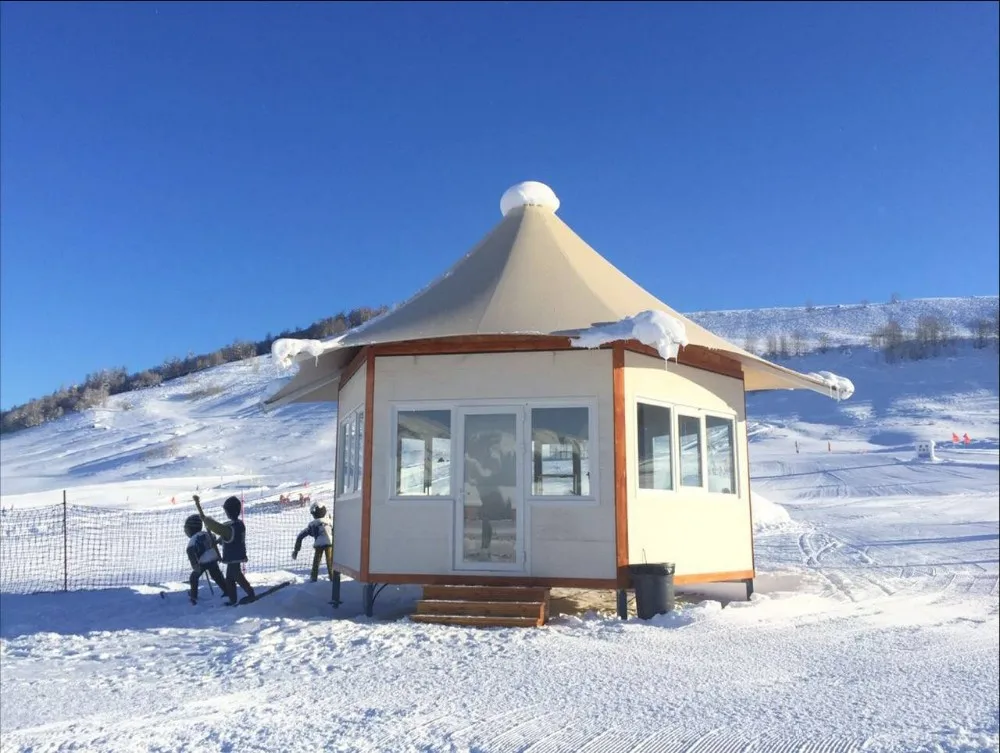 
luxury foldable prefab container house prefab villa ger mongolian yurt 