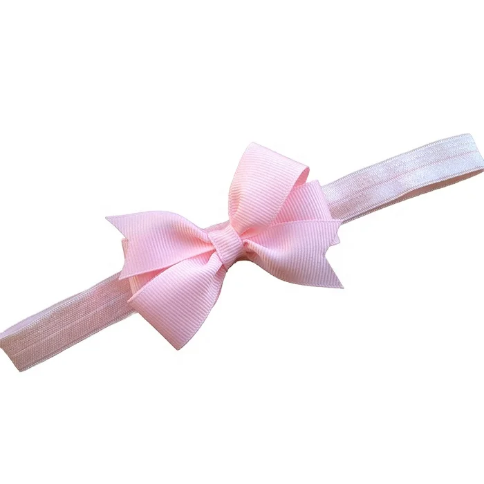 Gordon Ribbon  Colorful Elastic Headband Hairband  Hair Bow For Baby Girl With Black Strap