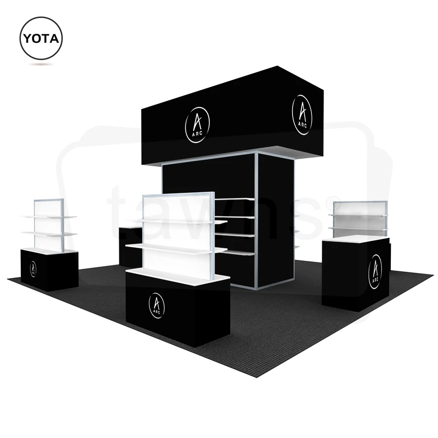 Tawns Tool Free Portable Aluminum Stand Custom Tension Fabric Backdrop Exhibition Booth Trade Show Booth Equipment Display Stand