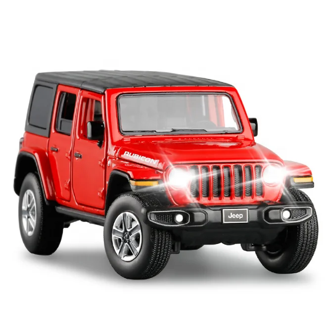 1/32 jkm Wrangler со звуком и светом, открывающая дверь, Детская Игрушечная машина из сплава, литая модель детского автомобиля