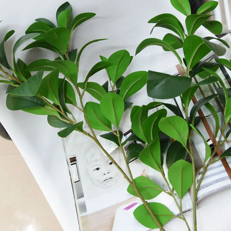 artificial  rubber tree leaves green big leaf plants decorative watercress leaves