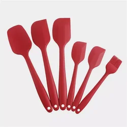 Personalized Private Label Black or Red Silicon Spatula Rubber Heat Resistant Silicone Spatula Set for Kitchen Cooking Baking