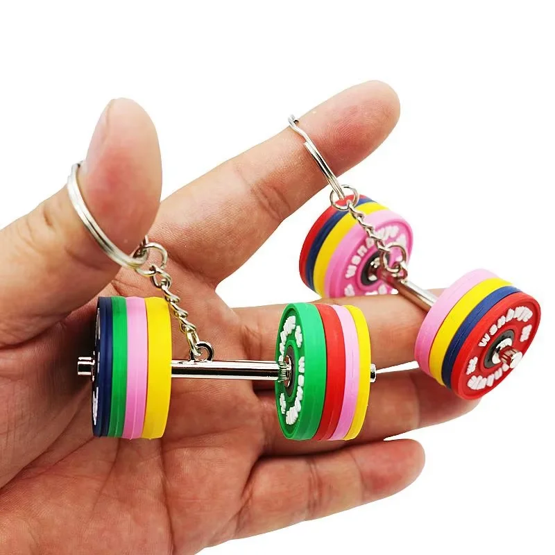 Professional Gift Custom Fitness Weight Plates Triangle DIY  Fitness Equipment Gym Fitness Barbell Key Chain
