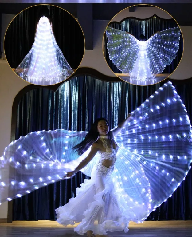 LED Angel Isis Wings Belly Dance LED Light Up Wings Show Costumes Festival Isis Wings Prop Festival Party Performance Wear