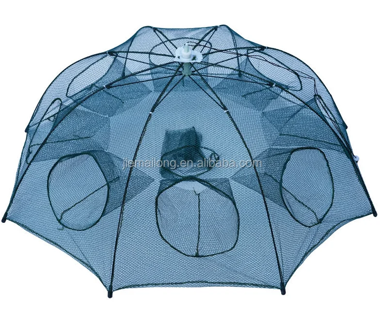 6 Hole Trap Cage Catching Braided Foldable Hand Big Fishing Net For Sale