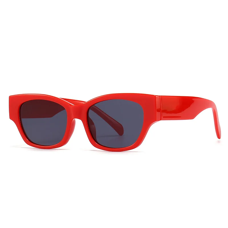 KUANGTU Retro cat eye frame sunglasses trendy fashion  red yellow glasses for men and women sunglasses