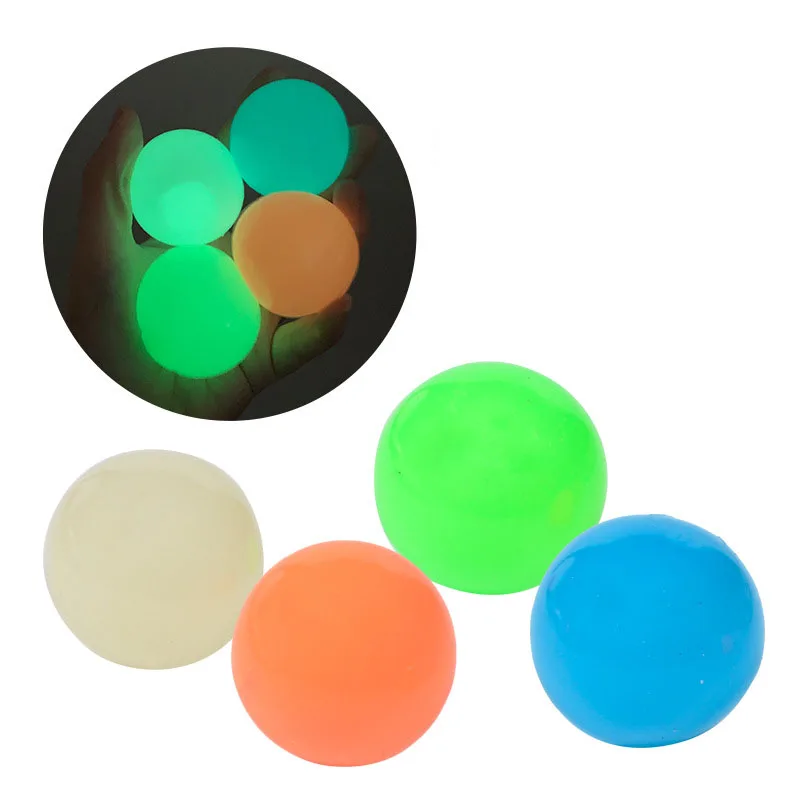 4.5CM Flashing Sticky Wall Ball Glitter Ceiling Stick Wall Ball Squishy Decompression Stress Relief Toys