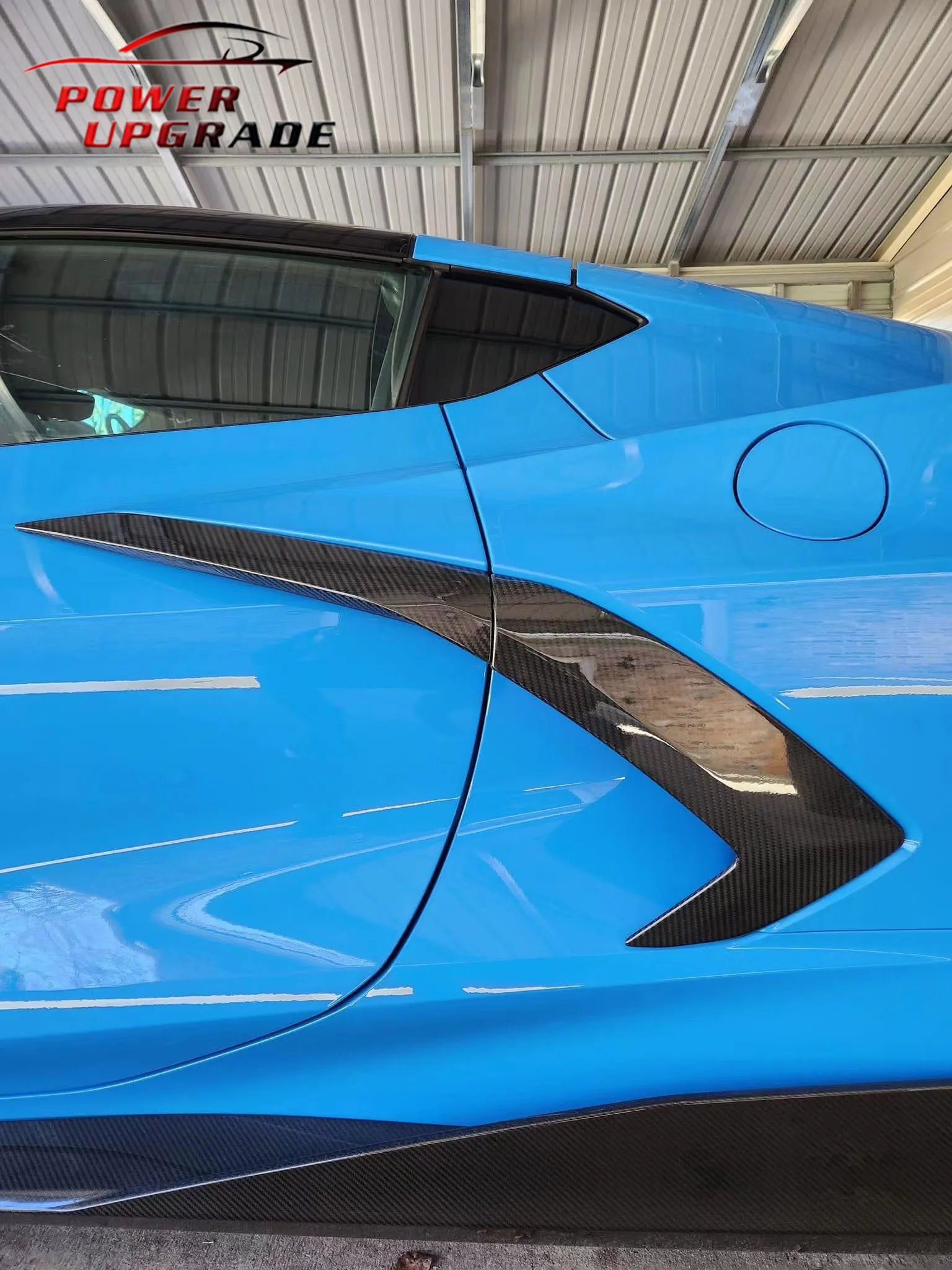 Power upgrade Style C8 Carbon fiber Side Door Fender Vent Trim Door Canards For Chevrolet Corvette C8