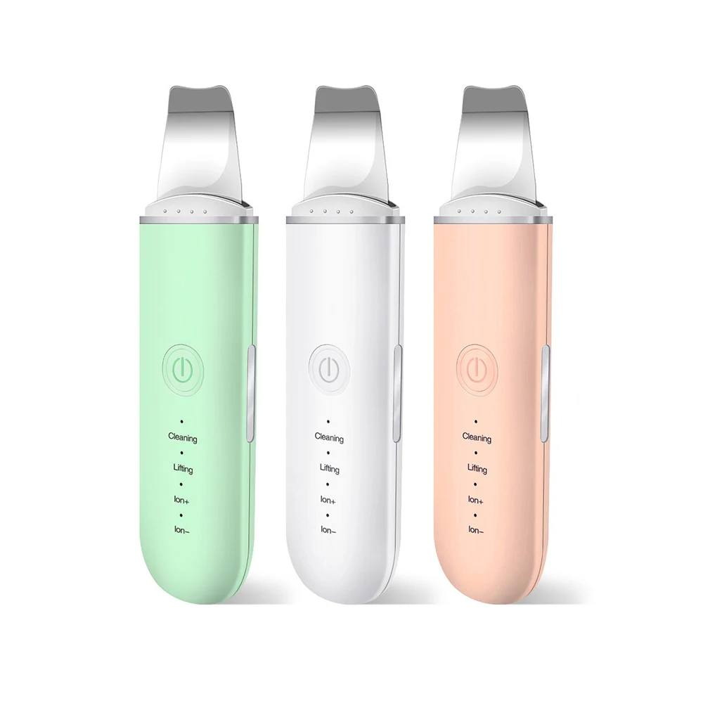 Ultrasonic Skin Scrubber Facial Cleaner Ion Acne Blackhead Remover Peeling Shovel Cleaner Facial Massager Face Lift Machine