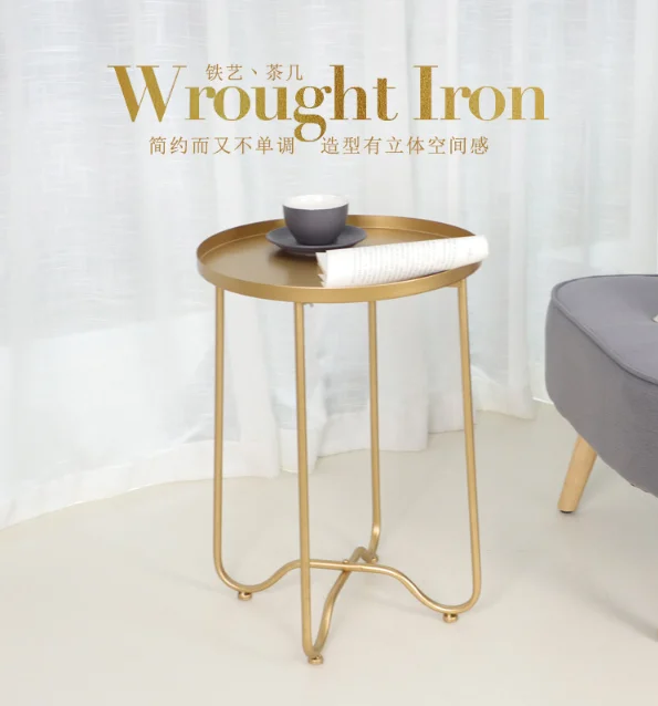 
Simple design living room sofa side table folding small gold luxury coffee tables 