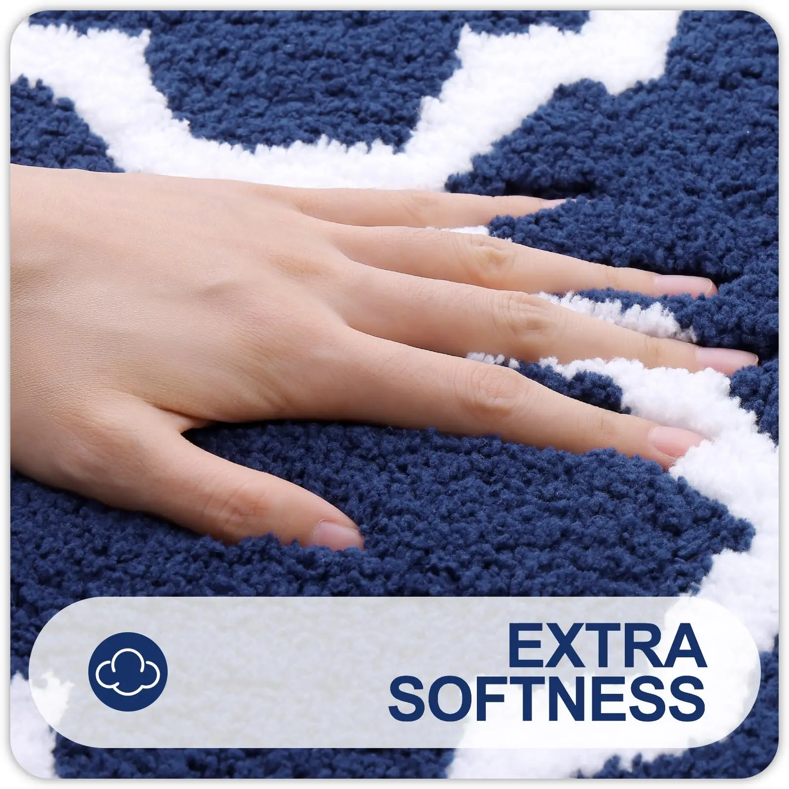 Soft Absorbent Microfiber Bathroom Rugs Non-Slip Shaggy Shower Carpet Machine Wash Dry for Bathroom Floor Tub and Shower