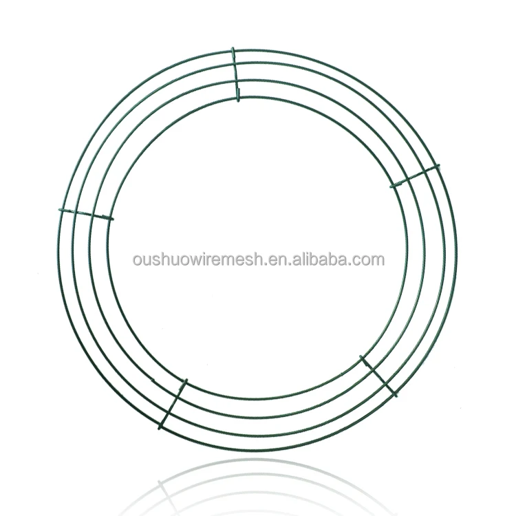 Christmas wreath making supplies green florist wire metal craft wreath frame and sticky hook for festival decoration and DIY