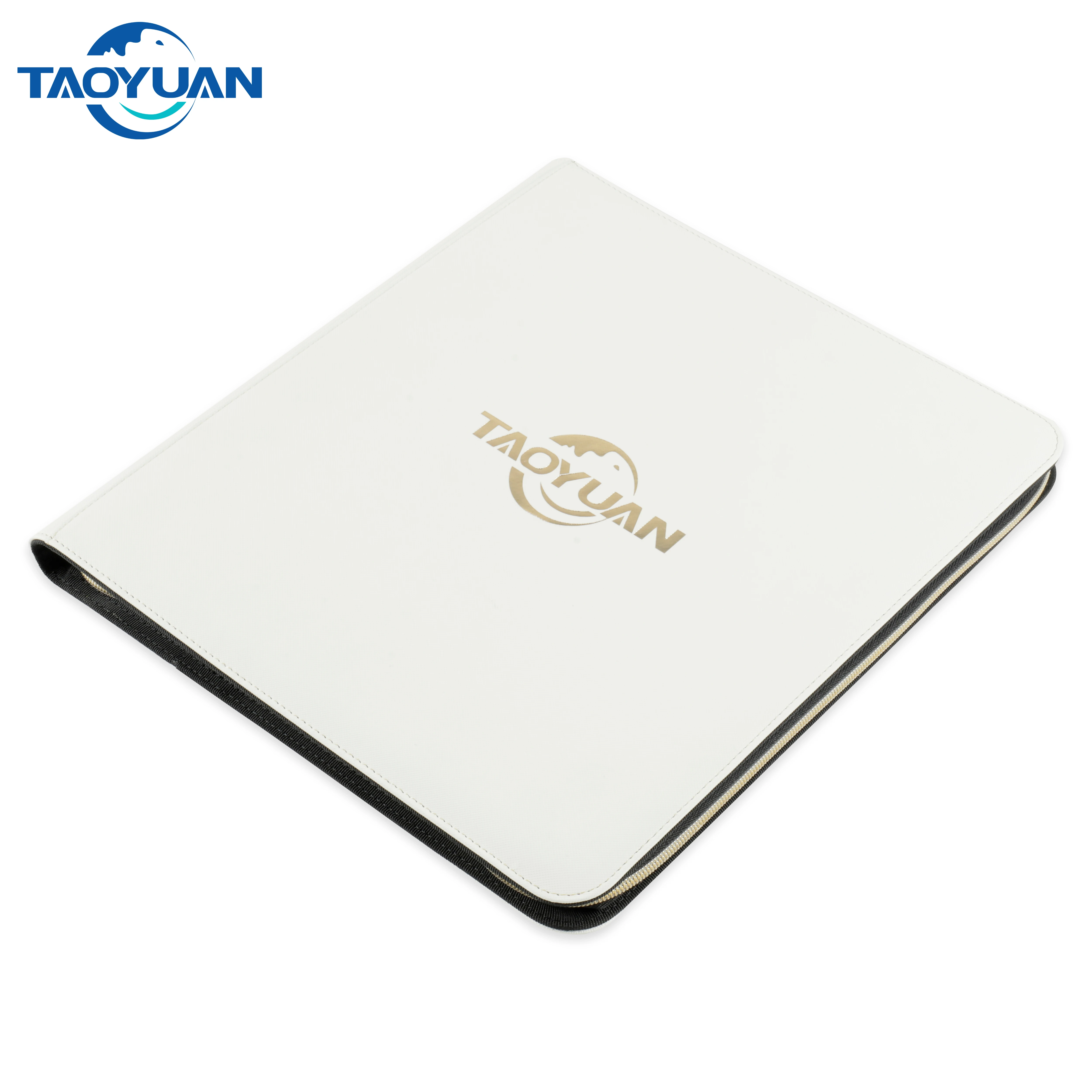Bowen popular texture WHITE Leather 12 Pocket Zipper premium Binder Album for Magic Yugioh Pokemon 480 cards