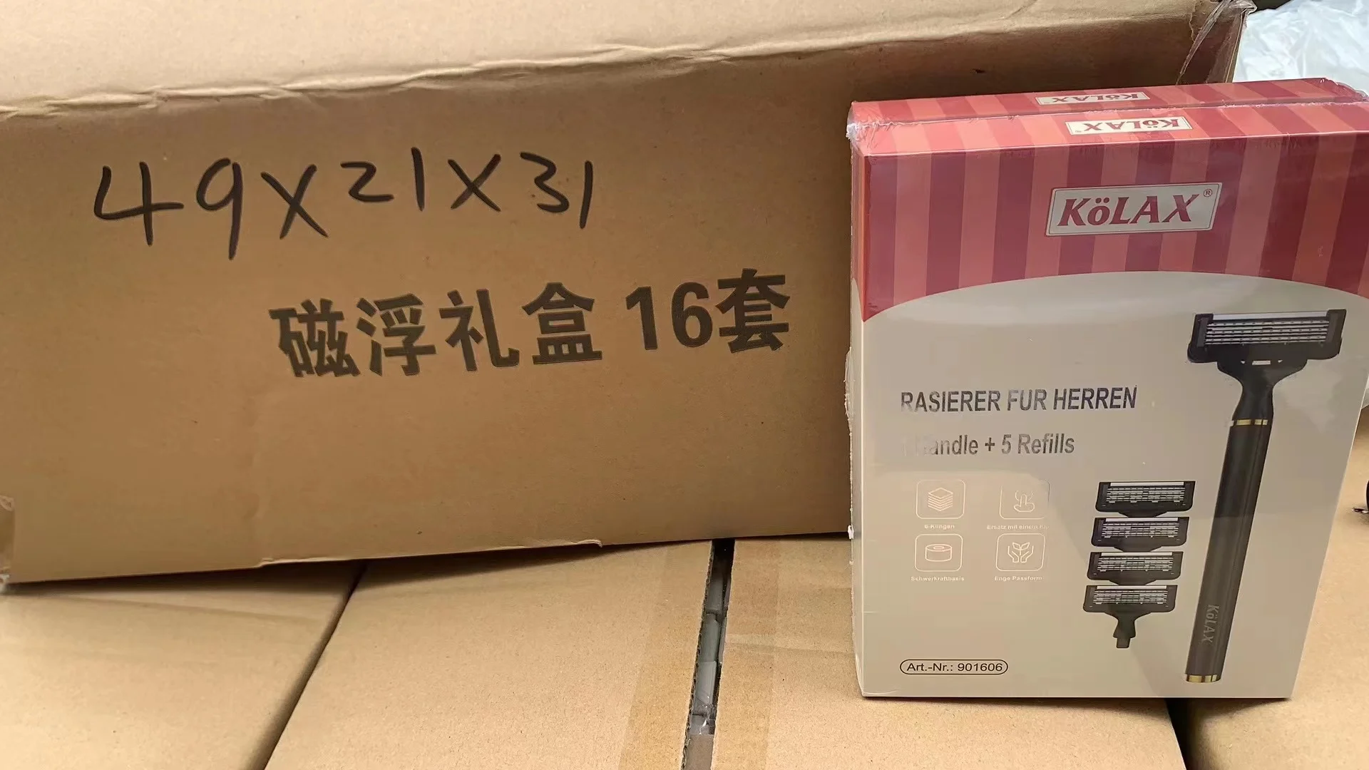 kolax brand metal handle new design  for men stainless steel 6 blades shaving razor