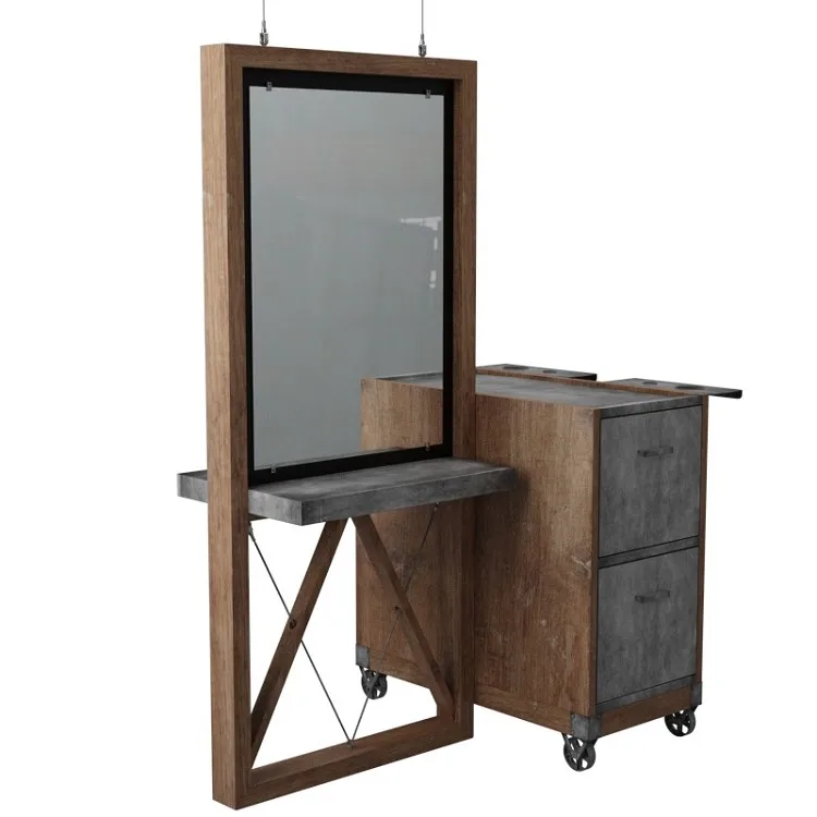 Парикмахерская настенная установка для укладки волос зеркало туалетный столик зеркальная станция