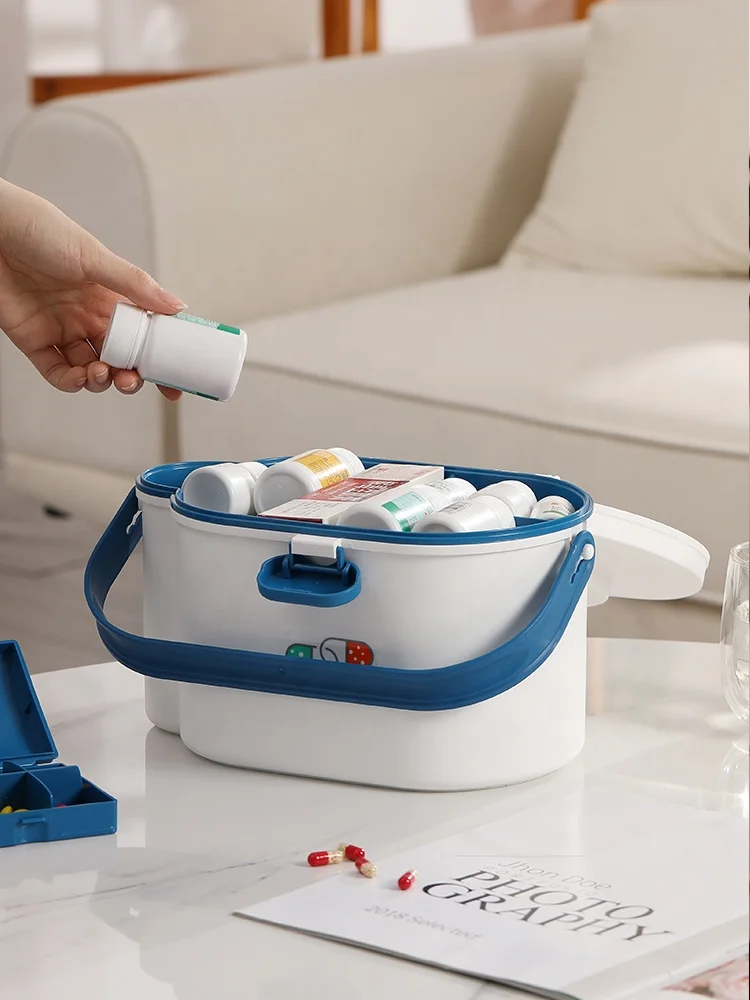Household Travel Plastic First Aid Kit Medical container Medicine Chest With Box