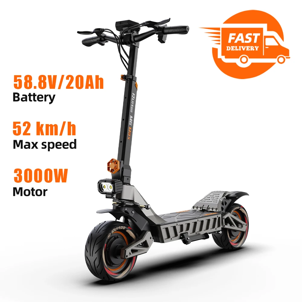 RuiToo M6Max 2025 new design 3000W Dual Motor Off Road Foldable Oil Brake for adouts Electric Scooters