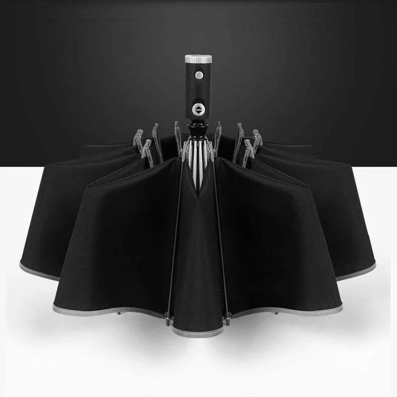 Automatic Led Flashlight Reverse Umbrella Edging Reflective Business Umbrella Custom Logo Advertising