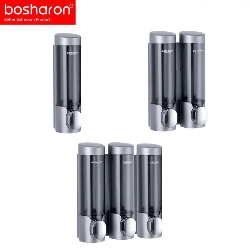3 Chamber Wall Mount Soap And Shower Dispenser Hand Shower Shampoo Liquid Soap Dispenser Three Pumps Bathroom Soap Dispenser