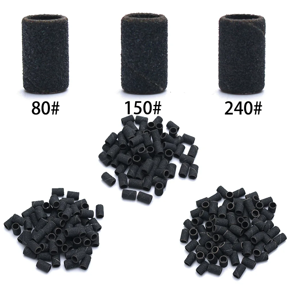 For Professional Pedicure and Manicure Nail Drill Bits Set Colorful 80#180#240# Nail Sanding Bands for Nail Milling Cutter Drilling Machine