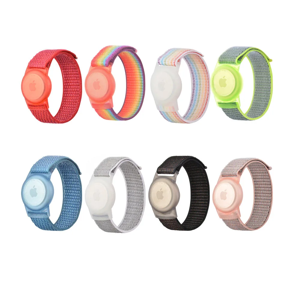 Silicone Case Nylon Strap For Airtag Holder For Kids and Old People Collar Protective Locator Case Cover For Apple Airtag Case