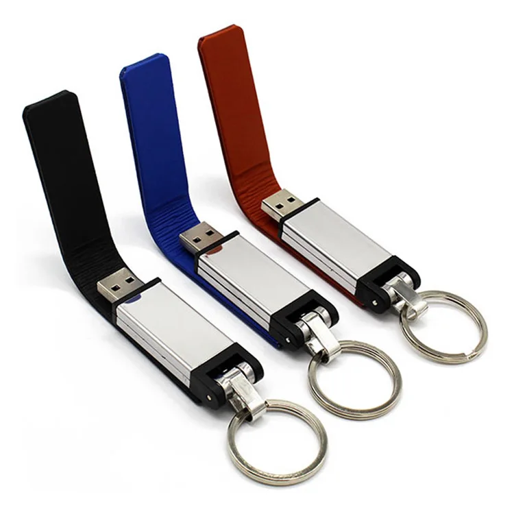 Luxury Genuine Leather USB flash memory drive PU leather usb flash drive with embossed logo leather keychain usb drive 2.0