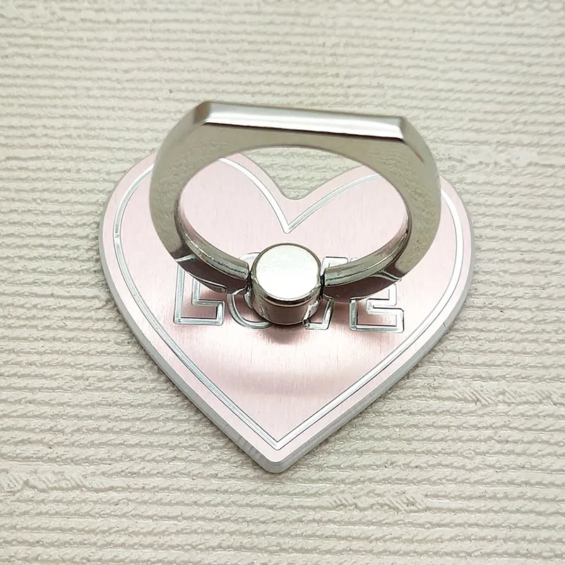 Popular fashion finger ring custom logo enamel metal holder for mobile