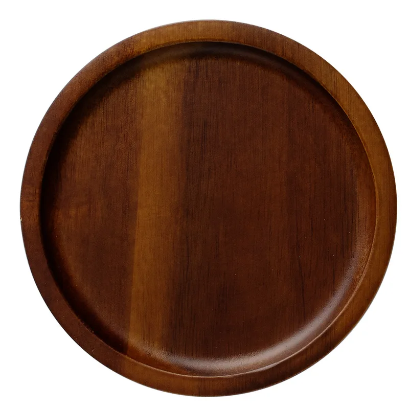 ins style wooden tray round plate Japanese tea tray cafe dessert storage tray