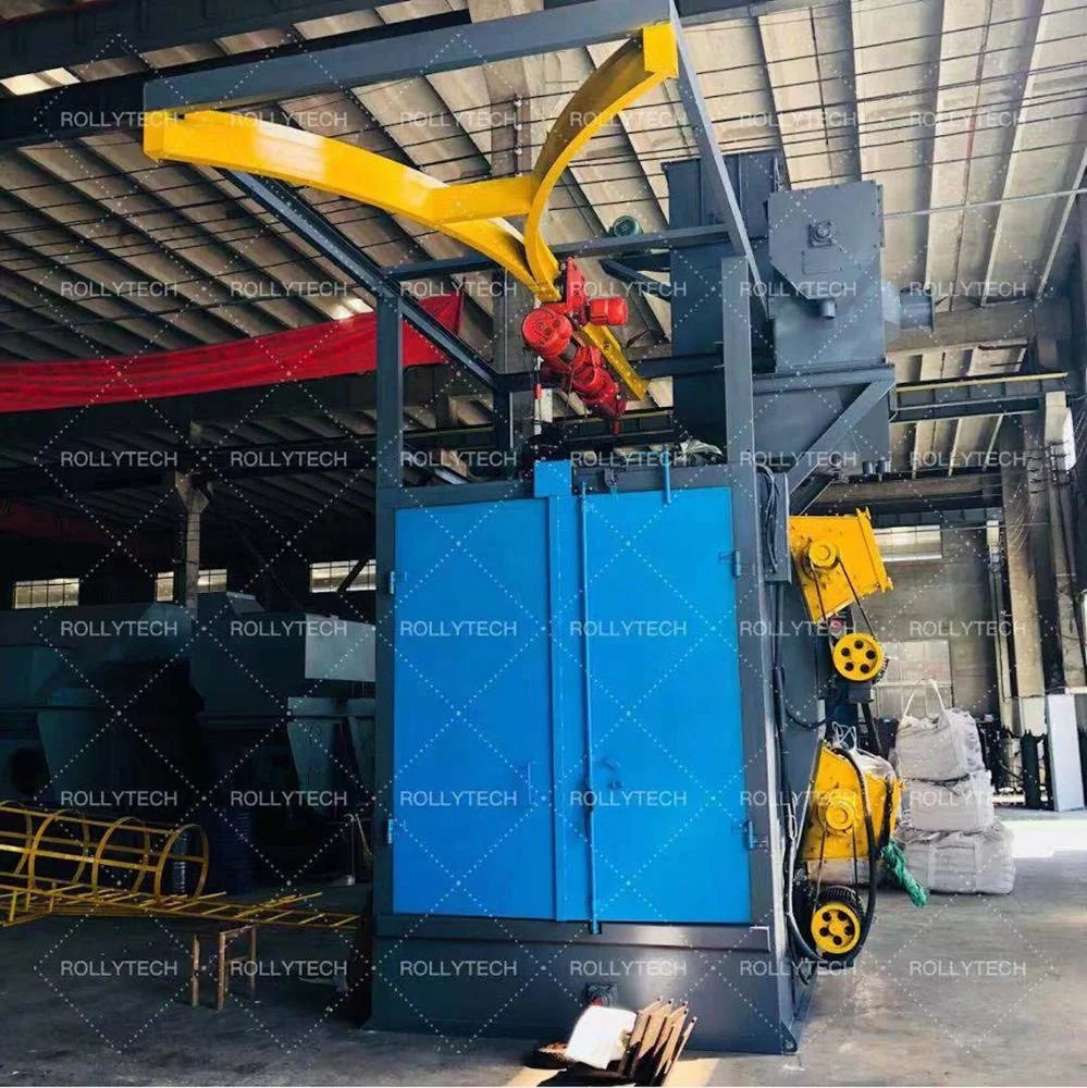 Customized double pneumatic door hanger type shot blasting machine