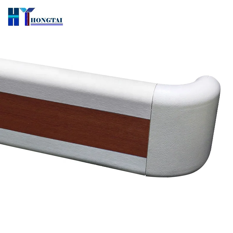 hospital corridor 140mm handrail fittings PVC hand rails aluminum stair railing