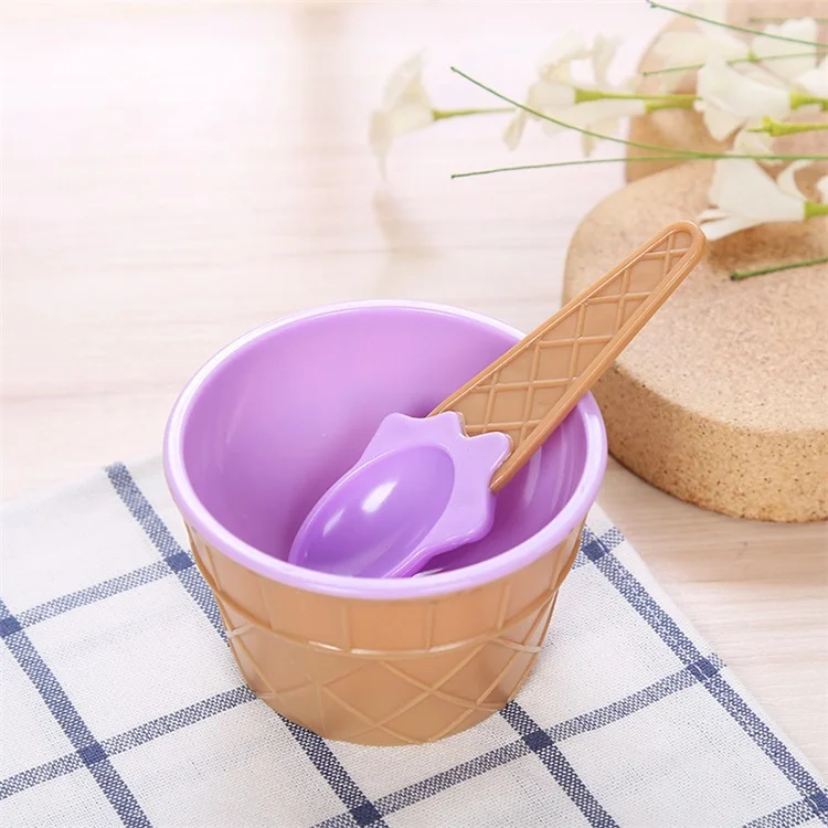 Ice Cream Cup Couples Bowl Gifts Dessert Container Holder With Spoon Best Children Gift