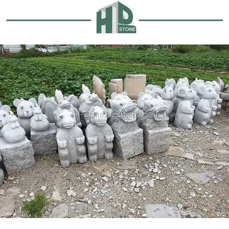 Natural Garden Carved Bench Chairs Granite Marble Stone For Outdoor Animal Stone