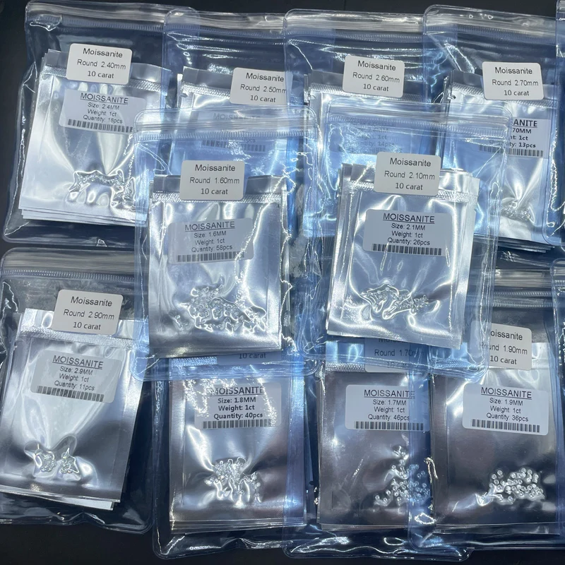 Small Size 1mm-3mm White Round Brilliant Cut Moissanite Diamond Loose Gemstones Directly From Factory