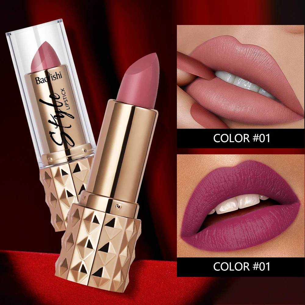 BAOLISHI Lipstick Matte Long Lasting No-stick Lipstick Waterproof Makeup Lip Stick Smudge-free Classic Highly Pigmented Lip Tint