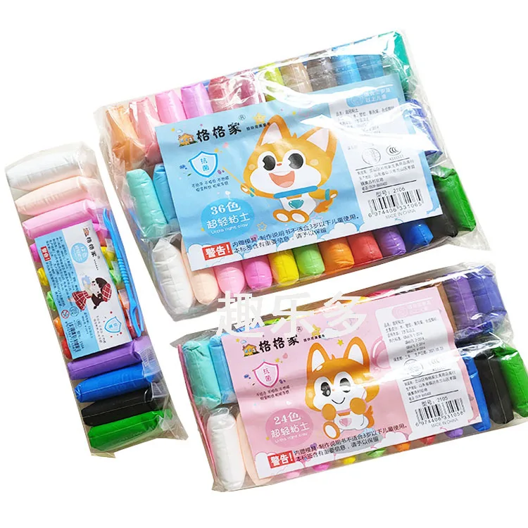 Ультралегкая глина 12/24/36 цвета комплект Пластилин обувь с украшением в виде кристаллов; Цвета грязи детские