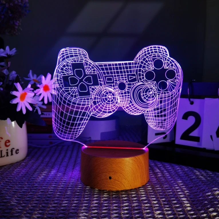 3D игра ночник Киберспорт декоративная атмосфера светлая деревянная основа подарок на день рождения для друзей