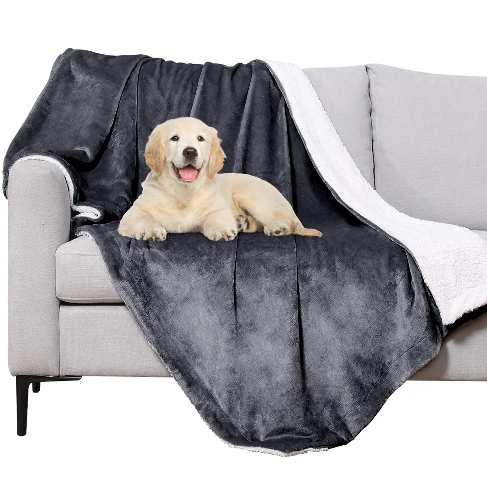 Wholesale Waterproof Dog Blanket For Bed,Couch,Sofa Sherpa Fleece Pet Blanket Reversible Microfiber