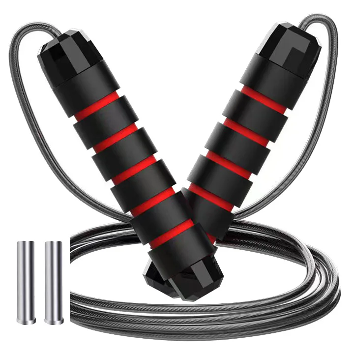High quality Tangle-Free Rapid Speed weighted jump rope with Ball Bearings for adults Kids, Adjustable Jump Rope for Fitness
