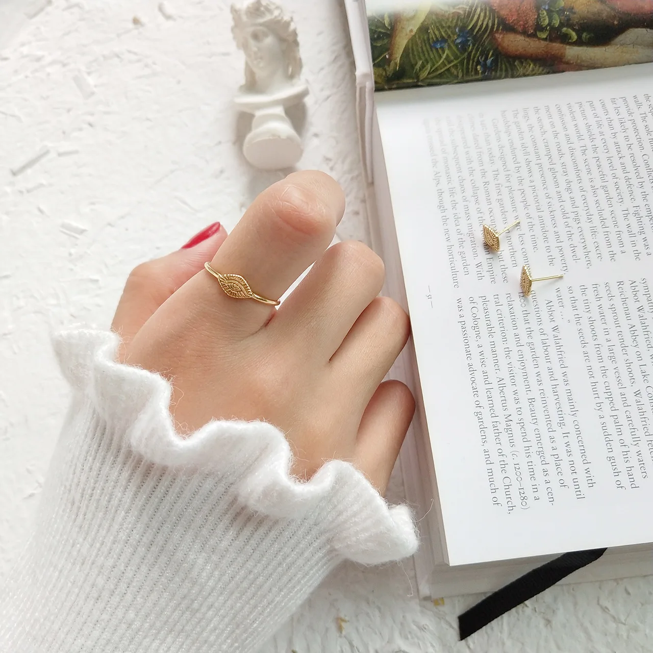Rainbowking S925 sterling silver light luxury eye ring fashion European and American Resizable fine jewelry rings