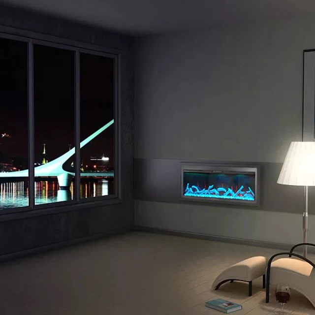 Modern Decorative Indoor Electrical Fire Place 3D Flame Fireplace Remote Control LED Light Electric Fireplace