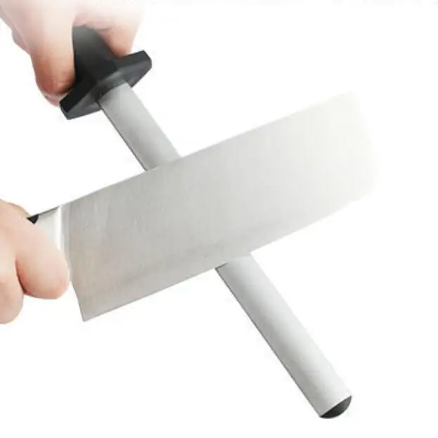 12inch High Quality Stainless Steel Knife Sharpener Diamond Sharpening Rod Stick with Oval PP