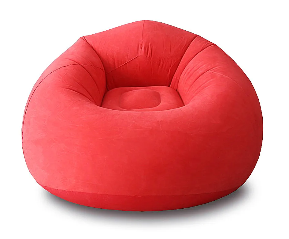 Inflatable Lazy Sofa Chair No Filling Soft Foldable Flocking Furniture Bean Bag Comfy Beanbag round sofa bed