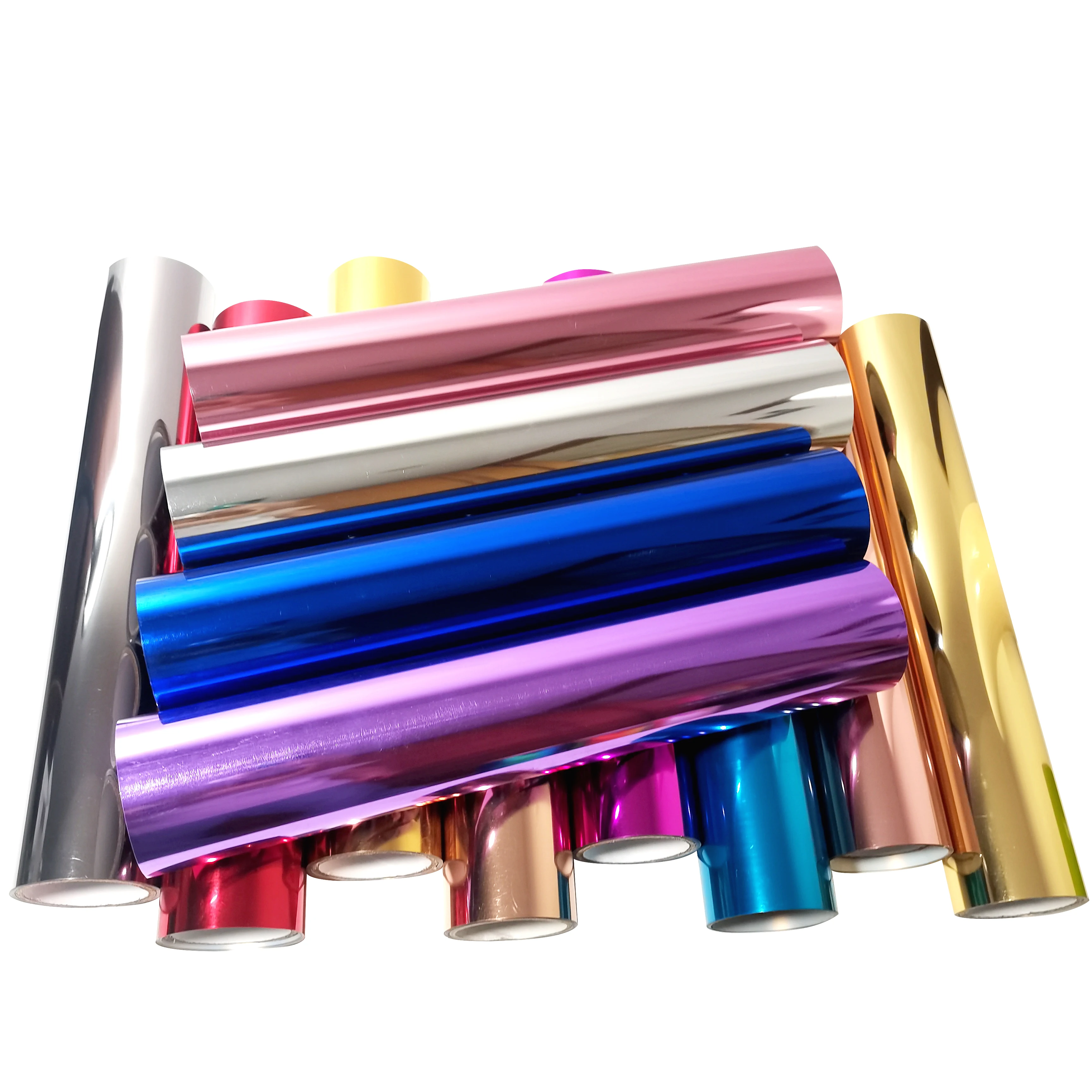 Wholesale metallic gold Htv heat press low elasticity PU soft metallic htv  vinyl rolls foil heat transfer clothing